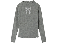 Name It light grey melange glitter bow shirt